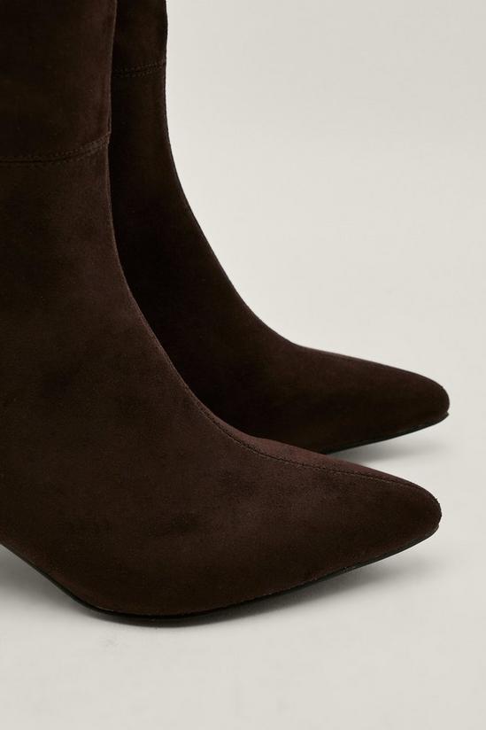 NastyGal Faux Suede Pointed Knee High Boots 4