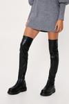NastyGal Stretch Faux Leather Over The Knee Boots thumbnail 1