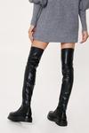 NastyGal Stretch Faux Leather Over The Knee Boots thumbnail 4