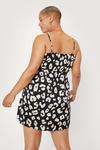 NastyGal Plus Size Lace Trim Satin Wrap Mini Dress thumbnail 4