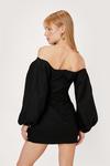 NastyGal Petite Off the Shoulder Ruched Front Mini Dress thumbnail 4