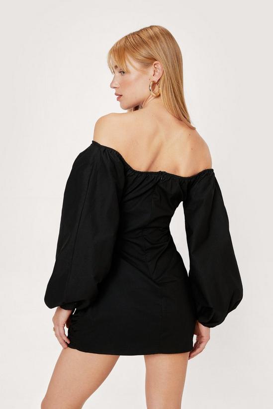 NastyGal Petite Off the Shoulder Ruched Front Mini Dress 4