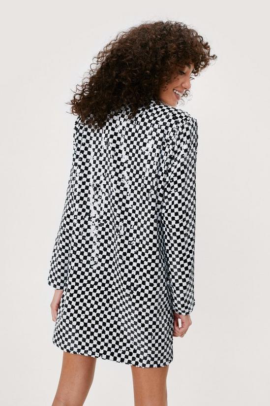 NastyGal Checkerboard Sequin Blazer Dress 4