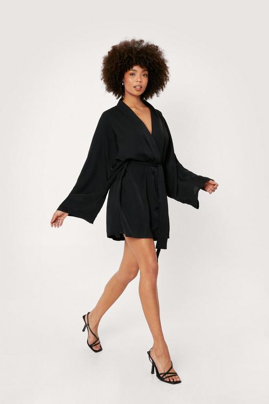 NastyGal Kimono Sleeve V Neck Wrap Mini Dress 1