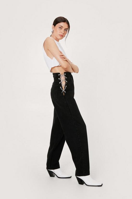 NastyGal Chain Detail Tapered Jean 2