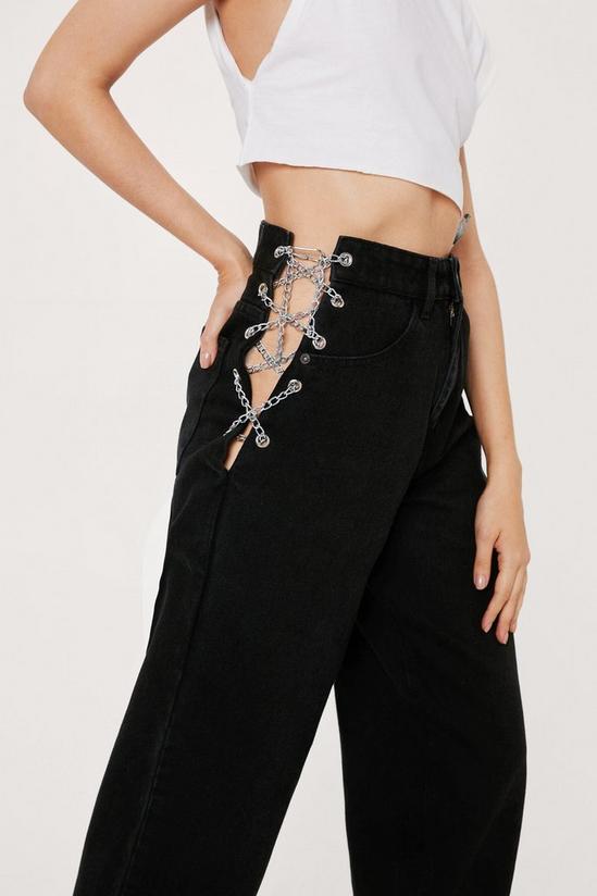 NastyGal Chain Detail Tapered Jean 3