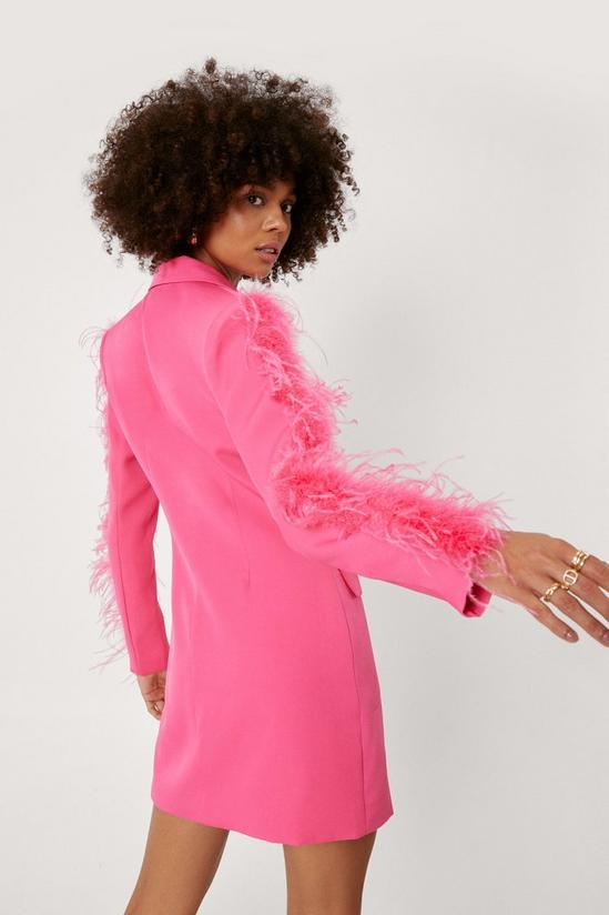 NastyGal Feather Sleeve Double Breasted Blazer Dress 4