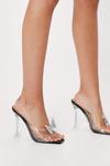 NastyGal Diamante Butterfly Clear Heeled Mules thumbnail 1