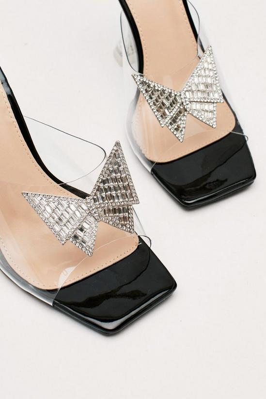 NastyGal Diamante Butterfly Clear Heeled Mules 3