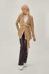 NastyGal Ribbed Knitted Belted Longline Cardigan thumbnail 2