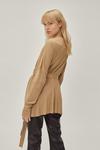 NastyGal Ribbed Knitted Belted Longline Cardigan thumbnail 4
