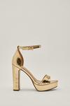 NastyGal Faux Leather Strappy Croc Embossed Heels thumbnail 1