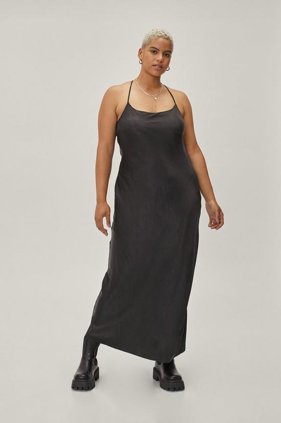 NastyGal Plus Size Cowl Back Satin Midi Dress 1