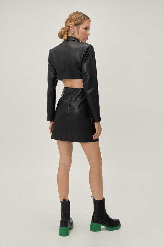NastyGal Faux Leather Cut Out Blazer Mini Dress 4