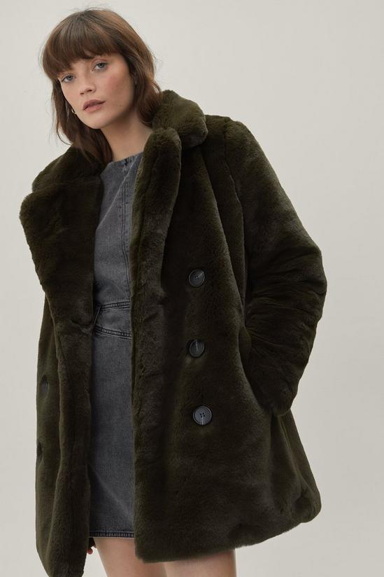 NastyGal Faux Fur Double Breasted Coat 1