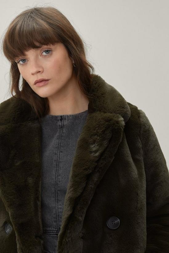 NastyGal Faux Fur Double Breasted Coat 3