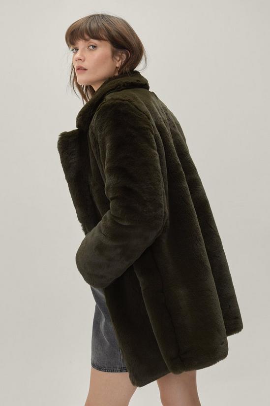 NastyGal Faux Fur Double Breasted Coat 4