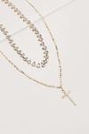 NastyGal Cross Cupstone Double Layered Necklace thumbnail 1