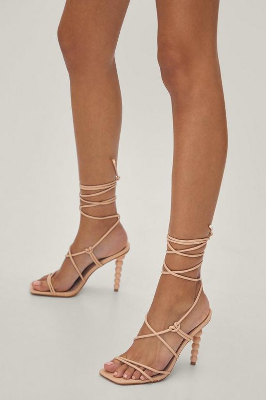 NastyGal Faux Leather Strappy Cone Heels 1