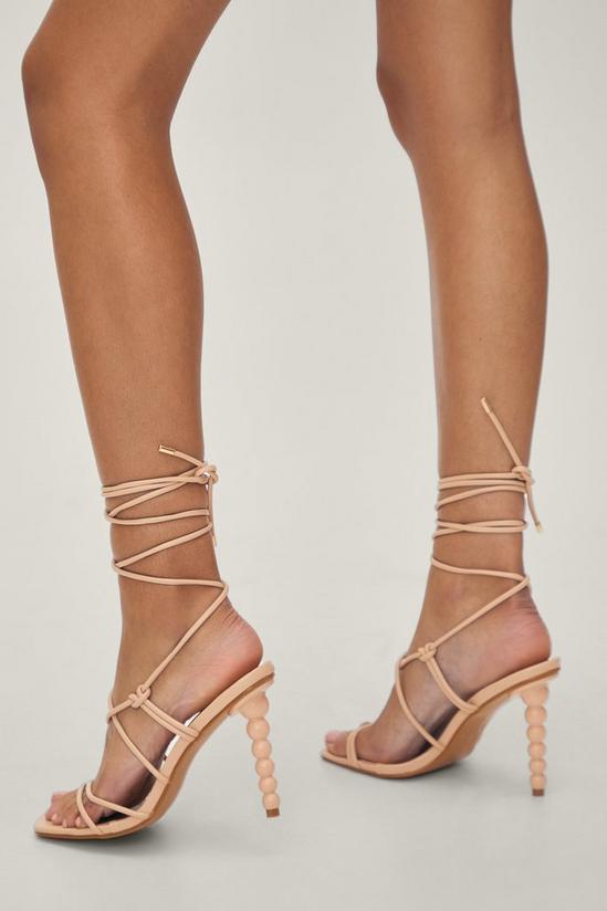 NastyGal Faux Leather Strappy Cone Heels 2
