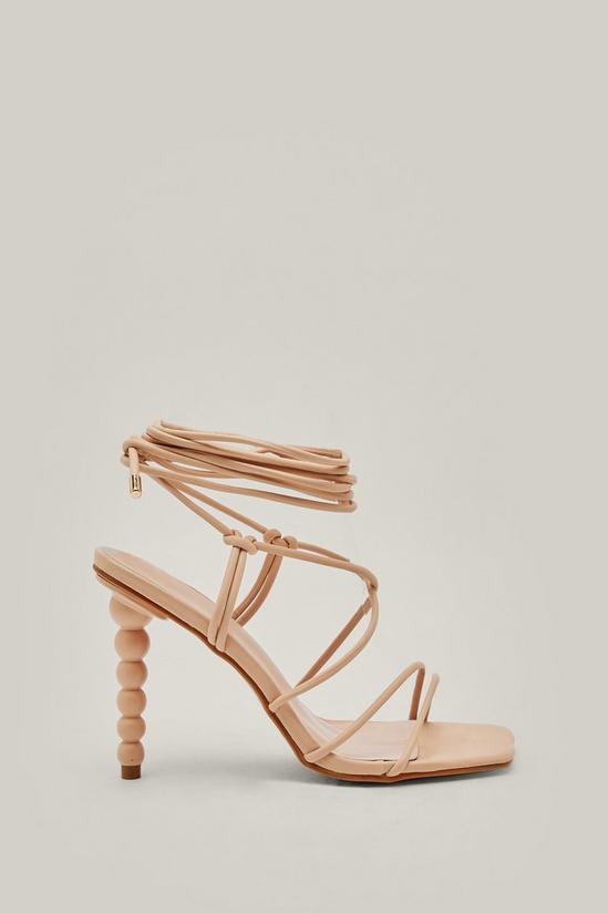 NastyGal Faux Leather Strappy Cone Heels 3