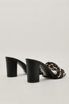 NastyGal Faux Leather Chain Front Heeled Mules thumbnail 4