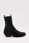 NastyGal Faux Stretch Leather Cuban Heel Ankle Boot thumbnail 1