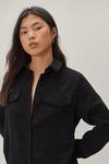 NastyGal Cord Pocket Detail Midi Shirt Dress thumbnail 3