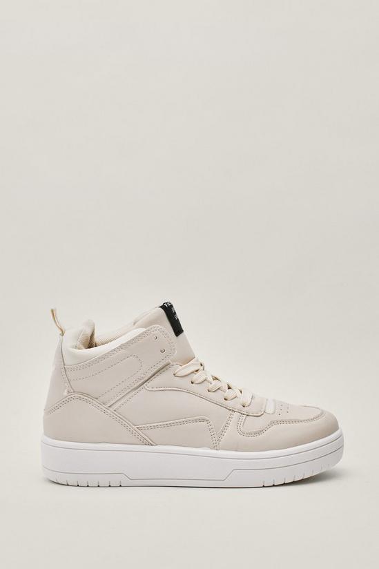 NastyGal Faux Leather Platform High Top Trainers 2