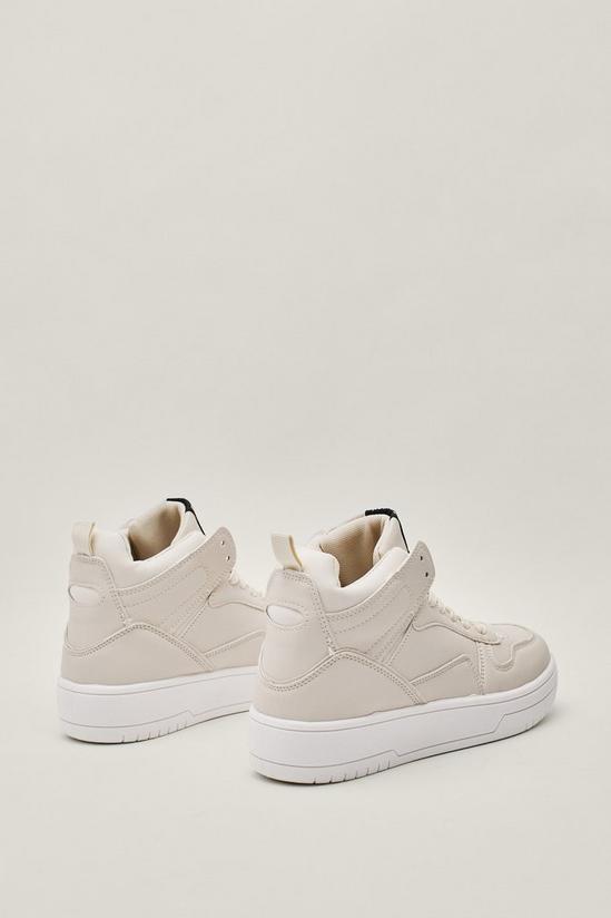 NastyGal Faux Leather Platform High Top Trainers 4