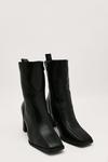 NastyGal Faux Leather Block Heel High Ankle Boots thumbnail 1