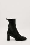 NastyGal Faux Leather Block Heel High Ankle Boots thumbnail 2