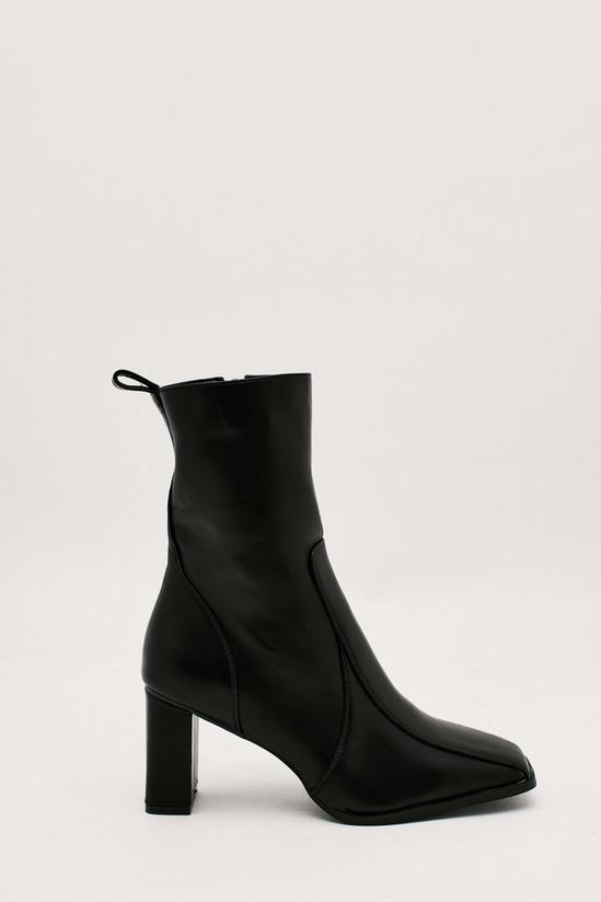 NastyGal Faux Leather Block Heel High Ankle Boots 2