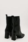 NastyGal Faux Leather Block Heel High Ankle Boots thumbnail 4