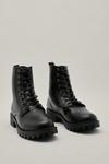 NastyGal Wf Faux Leather Lace Up Biker Boots thumbnail 2