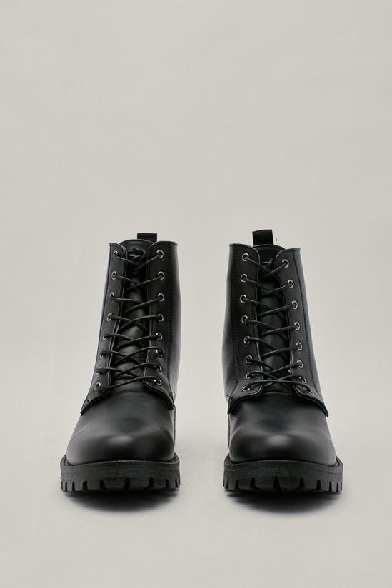 NastyGal Wf Faux Leather Lace Up Biker Boots 3
