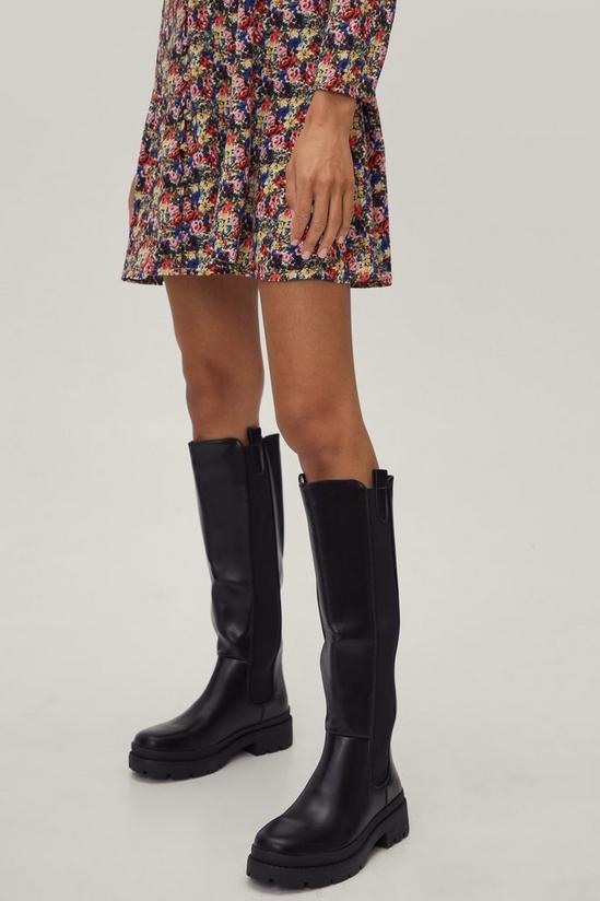 NastyGal Faux Leather Knee High Boots 1