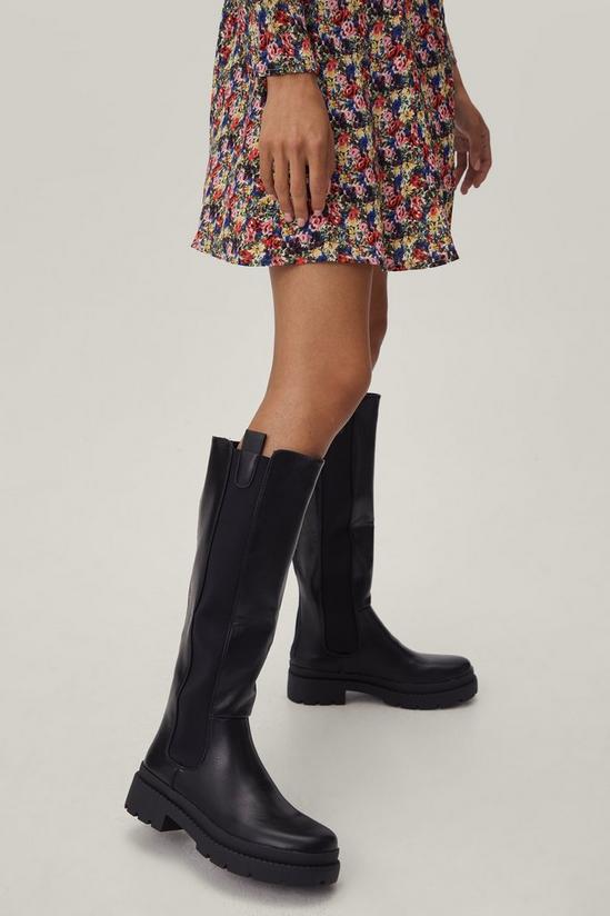 NastyGal Faux Leather Knee High Boots 2