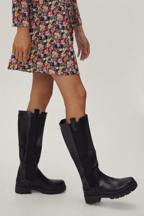 NastyGal Faux Leather Knee High Boots 3