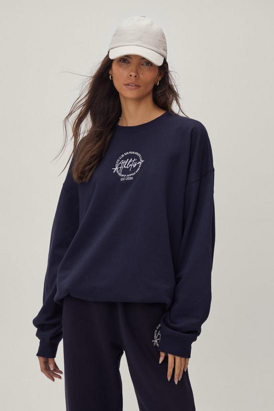 NastyGal Athletisme Circular Embroidered Oversized Sweatshirt 1