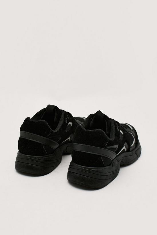 NastyGal Mixed Fabric Reflective Dad Sneaker 4