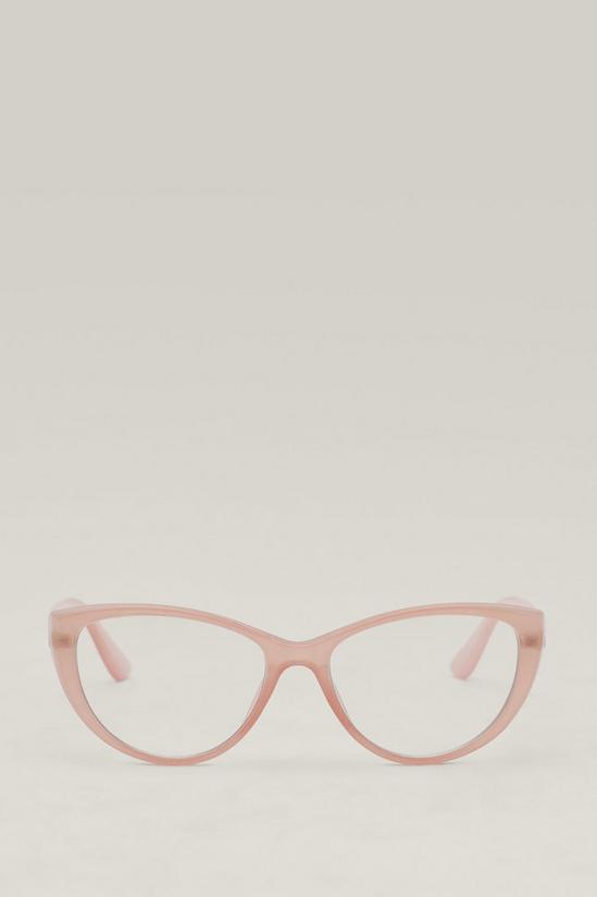 NastyGal Pink Frame Blue Light Lense Glasses 1