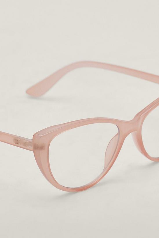 NastyGal Pink Frame Blue Light Lense Glasses 2