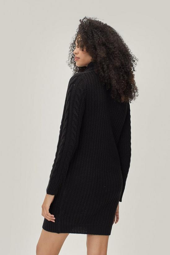 NastyGal Bodycon Cable Knit Roll Neck Jumper Dress 4