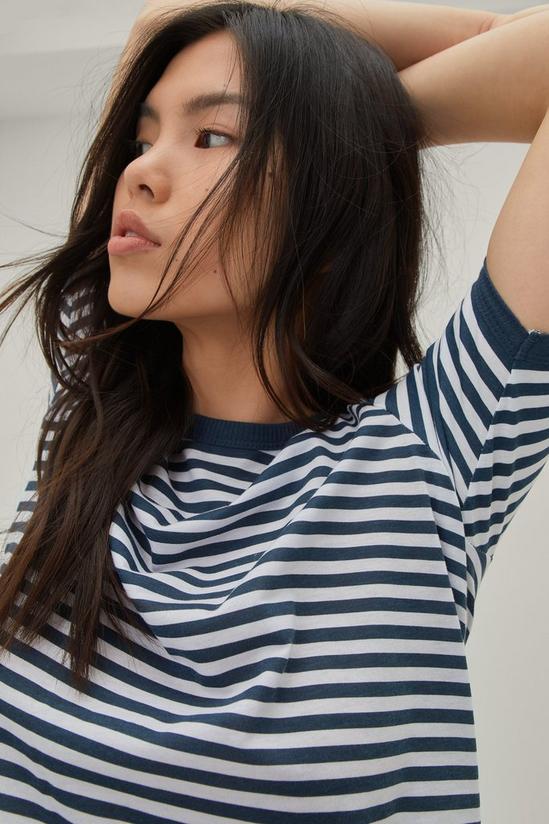 NastyGal Contrast Piping Striped T-Shirt 3