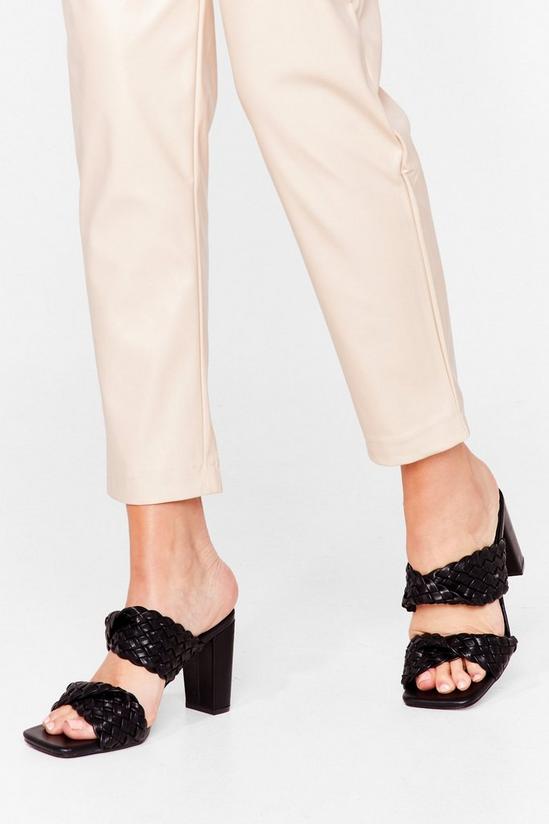 NastyGal Square Are You Woven Heeled Mules 1