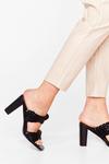 NastyGal Square Are You Woven Heeled Mules thumbnail 2