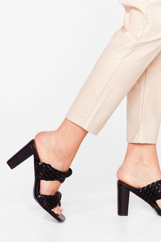 NastyGal Square Are You Woven Heeled Mules 2