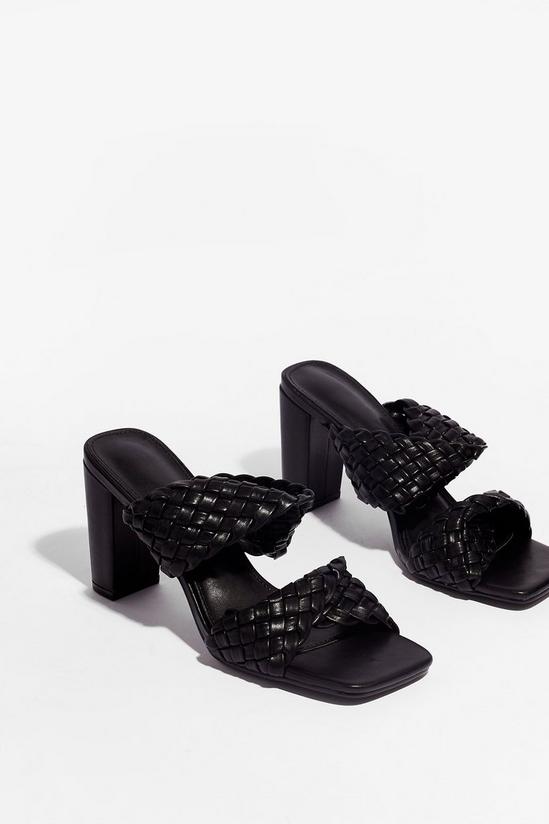 NastyGal Square Are You Woven Heeled Mules 3