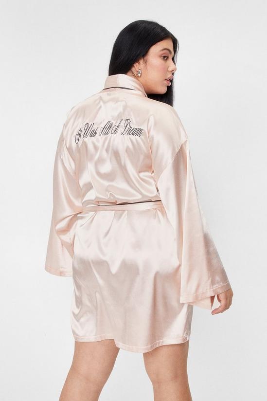 NastyGal It Was All a Dream Plus Satin Belted Robe 1